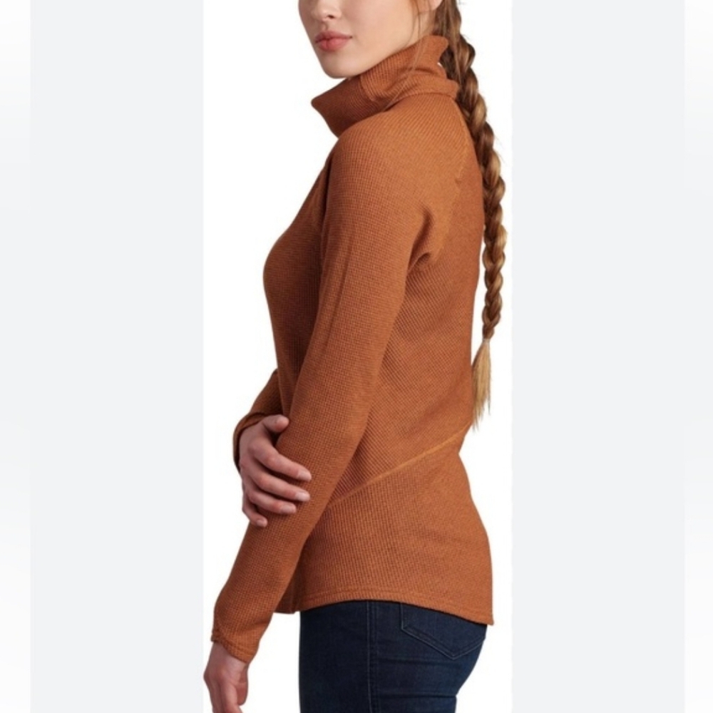 Kuhl Petra Turtleneck Long Sleeve Rust Orange Quilted - Picture 2 of 8